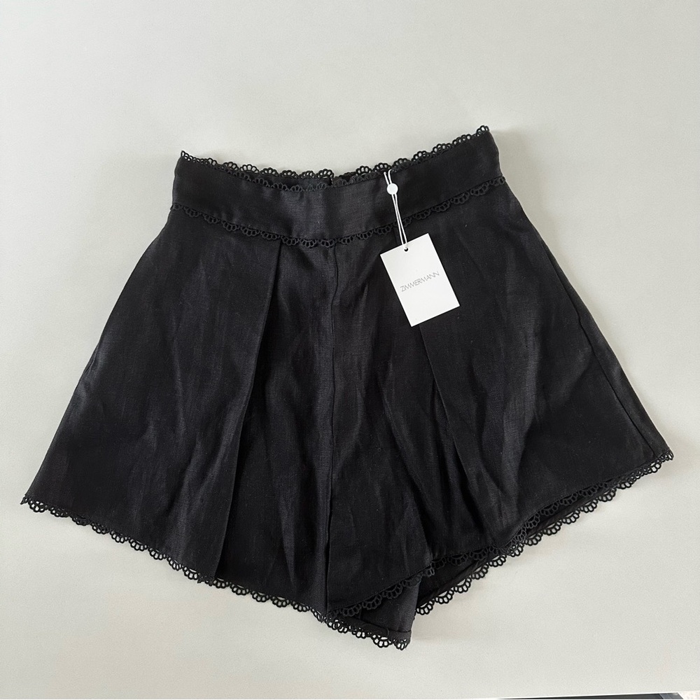 Zimmermann black high-waist shorts